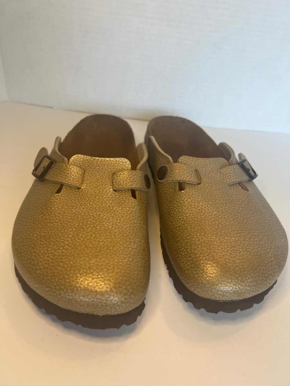 Rare Birkenstock Birki’s Maria Mary Jane Clog Gold Metallic Size EU 40/US 9 - Picture 2 of 16